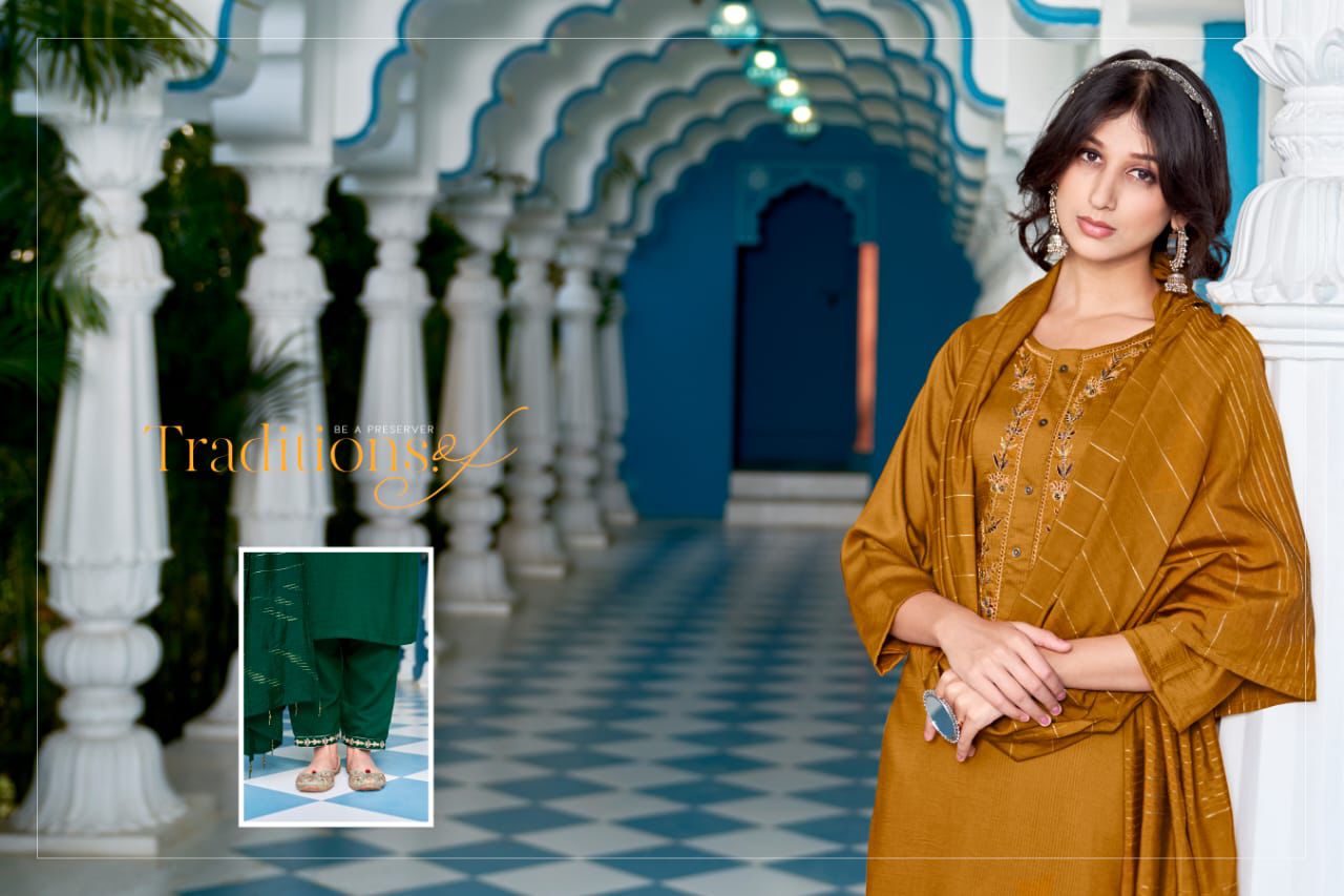 Prague By Sweety Chinon Embroidery Readymade Suits Wholesale Price In Surat